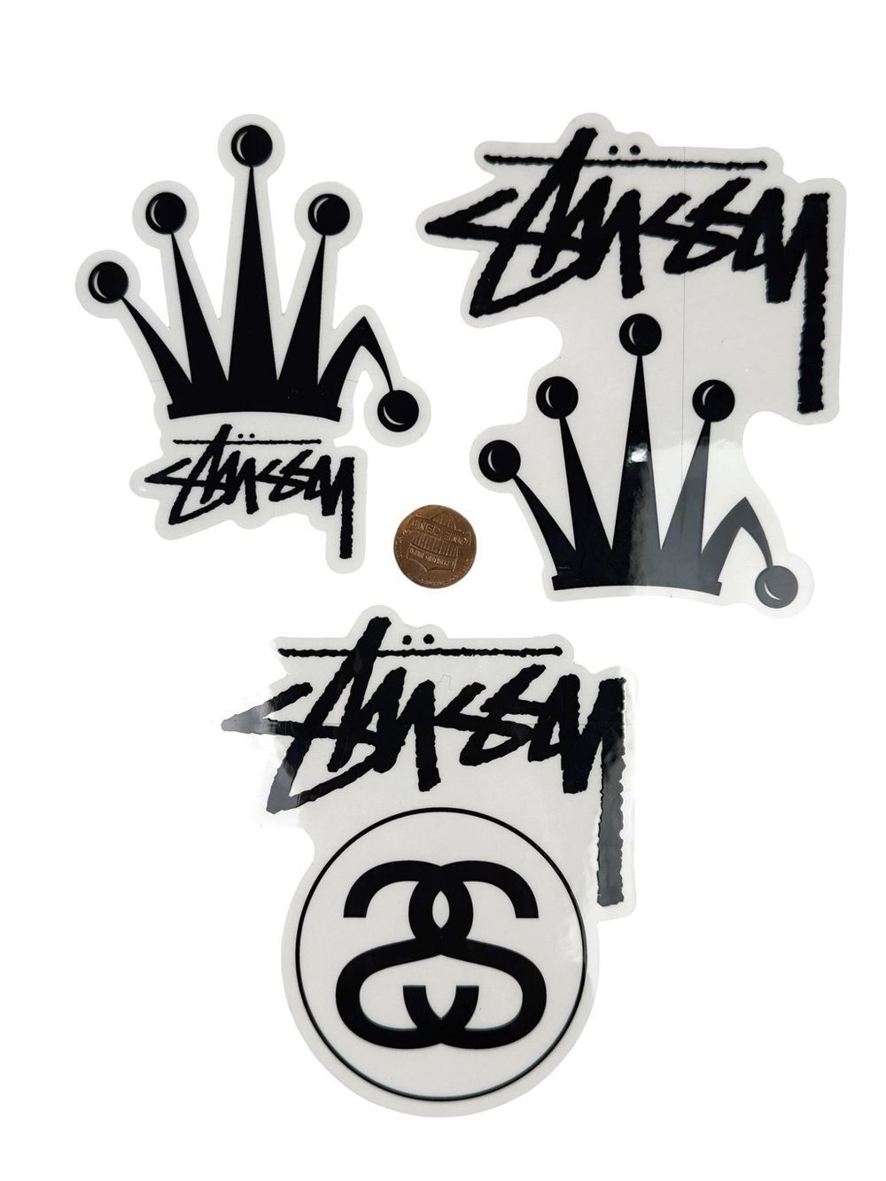 Stussy Sticker Skateboard Surf Pack Of 3 Clear Decal